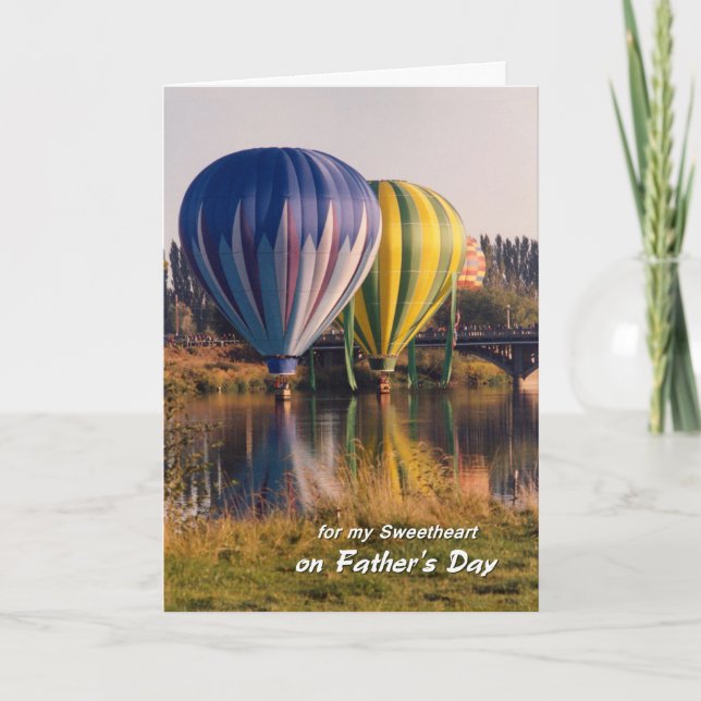 Tarjeta El día de padre para los globos del aire caliente (Anverso)
