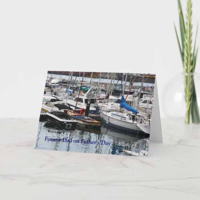 Tarjeta El día de padre - puerto deportivo de Funchal, (Anverso)