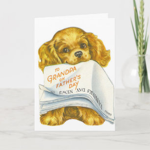 Tarjeta El día de padre retro - al abuelo,