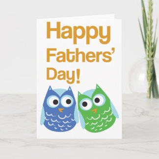 Tarjeta El día de padres feliz - búhos