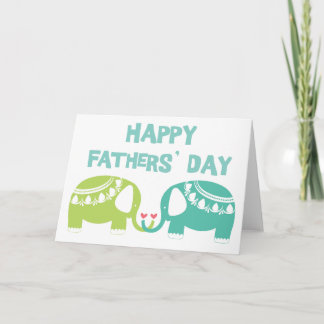 Tarjeta El día de padres feliz - elefantes