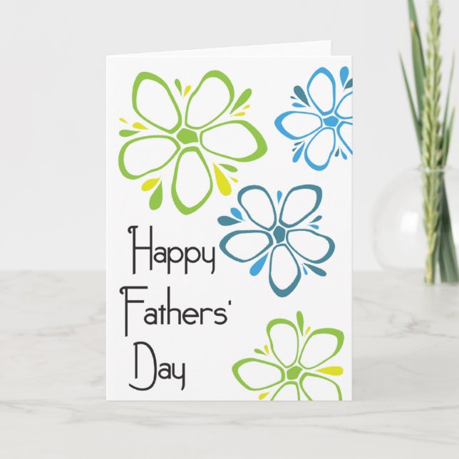 Tarjeta El día de padres feliz - flores (Anverso)