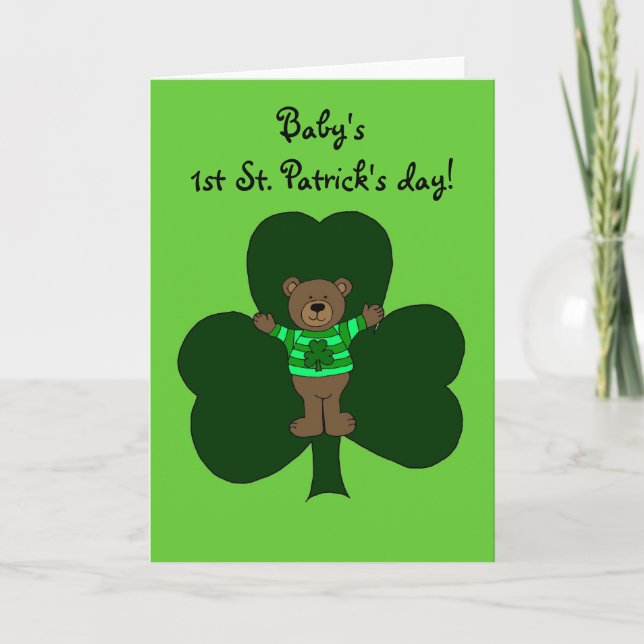 Tarjeta El día de primer St Patrick del bebé (Anverso)