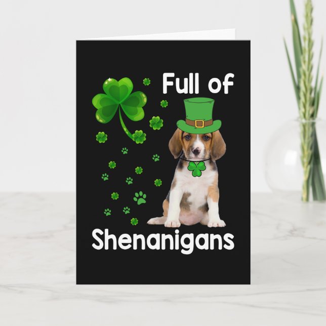 Tarjeta El día de San Patricio, el afortunado perro de She (Anverso)
