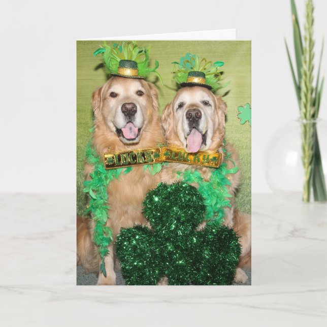 Tarjeta El día de San Patricio, el famoso perro afortunado (Anverso)