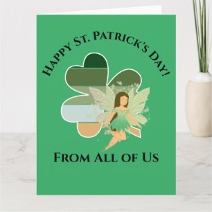 Tarjeta El día de San Patricio, el hada irlandesa de Shamr