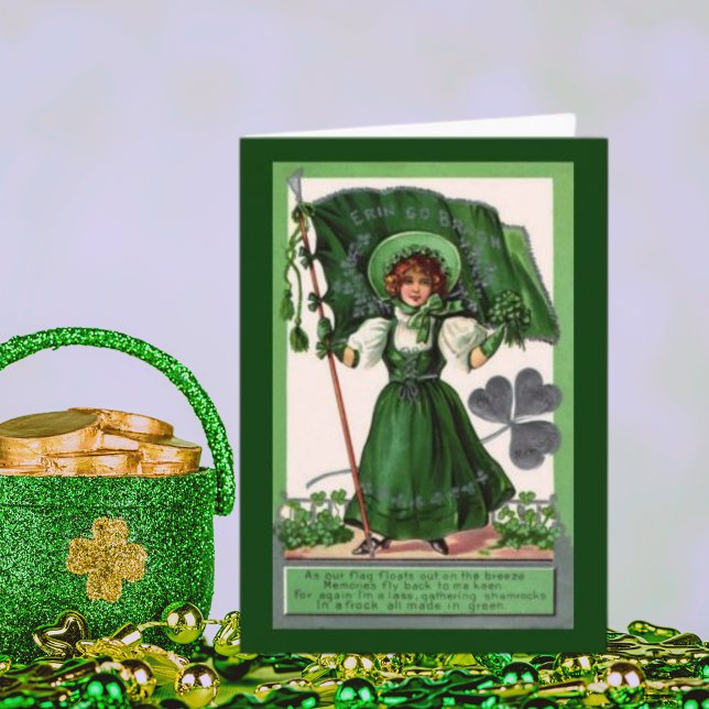 Tarjeta El Día de San Patricio Erin Go Bragh (Vintage St. Patrick's Day Erin Go Bragh Card)