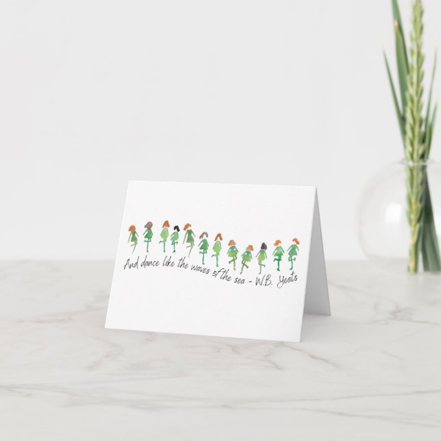 Tarjeta El Día de San Patricio Yeats Poetry Cita a mano (Anverso)