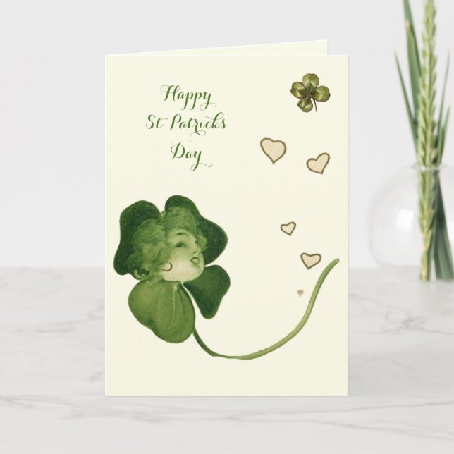 TARJETA EL DÍA DE SAN PATRICK AFORTUNADAS DAMAS DE VERGÜEN (Anverso)