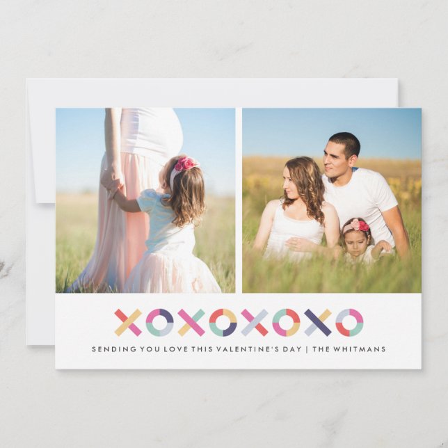 Tarjeta El día de San Valentín Abrazos + Besos - P (Anverso)