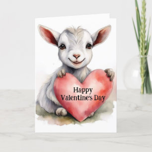 Tarjeta El día de San Valentín Adorable de Cabra