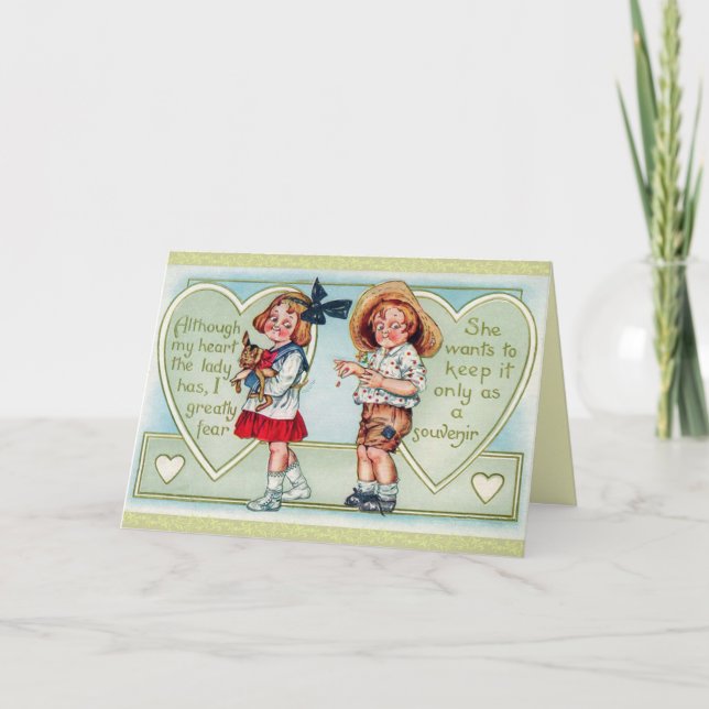 Tarjeta El día de San Valentín antigua (Anverso)