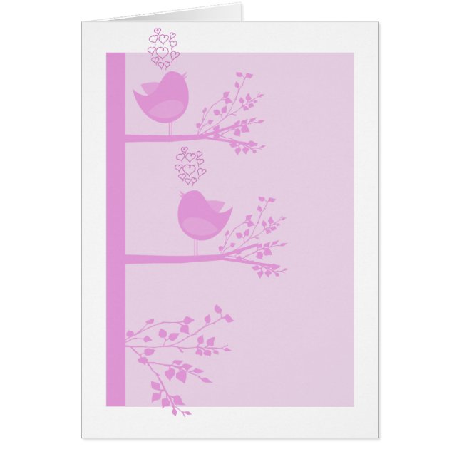 Tarjeta El día de San Valentín Aves de Amor (Frente)