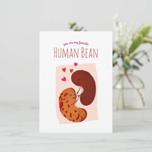 Tarjeta El día de San Valentín Bean (Anverso de pie)