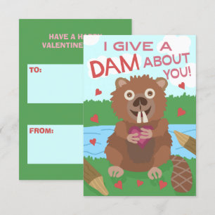 Tarjeta El día de San Valentín Beaver Gracioso salón de cl