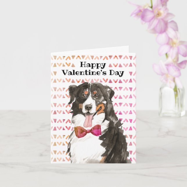 Tarjeta El día de San Valentín Bernese Mountain Dog Snuggl (Orquídea)