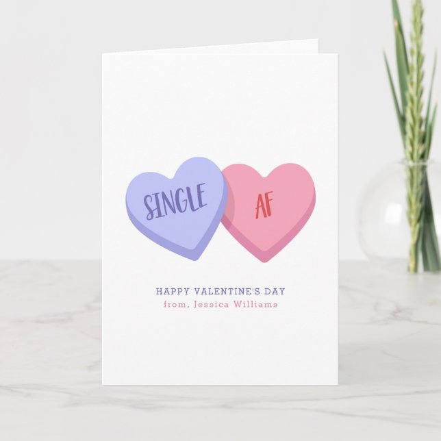 Tarjeta El día de San Valentín Candy Single AF (Anverso)