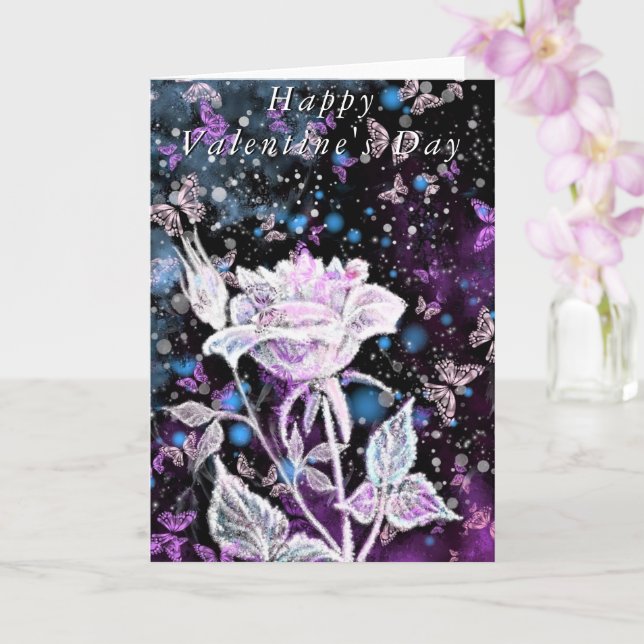 Tarjeta El día de San Valentín Card Rosa de invierno y mar (Orquídea)