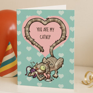 Tarjeta El día de San Valentín Catnip Mouse juguete gracio