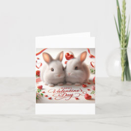 tarjeta el día de San Valentín con conejillos
