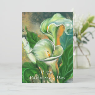 Tarjeta el día de San Valentín con flores de Calla