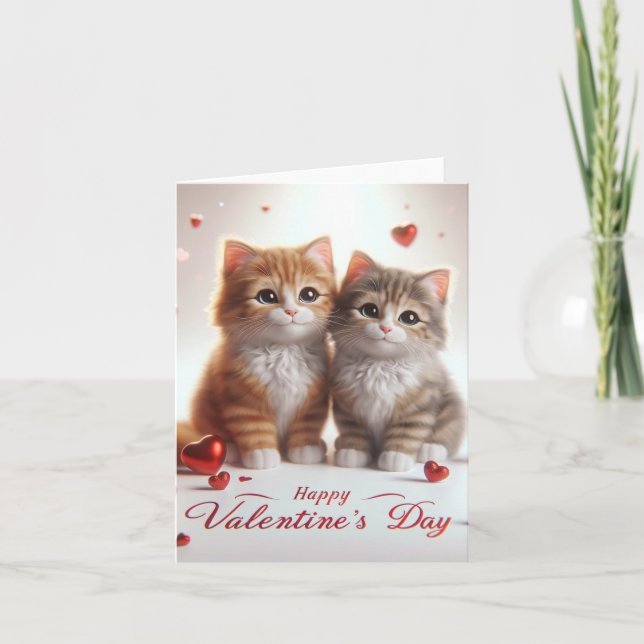 tarjeta el día de San Valentín con gatos (Anverso)