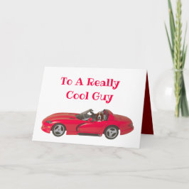 Tarjeta el día de San Valentín con Red Sports Car 