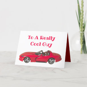 Tarjeta el día de San Valentín con Red Sports Car 