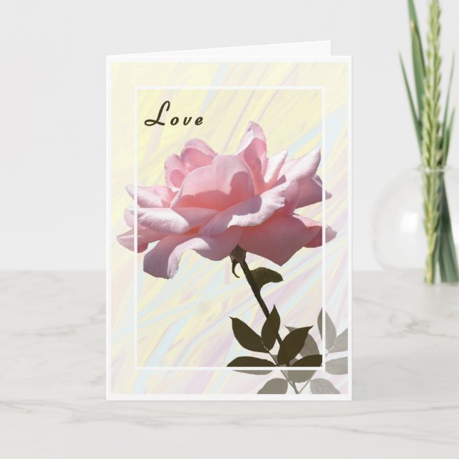 Tarjeta el día de San Valentín con Rosa abierto ro (Anverso)