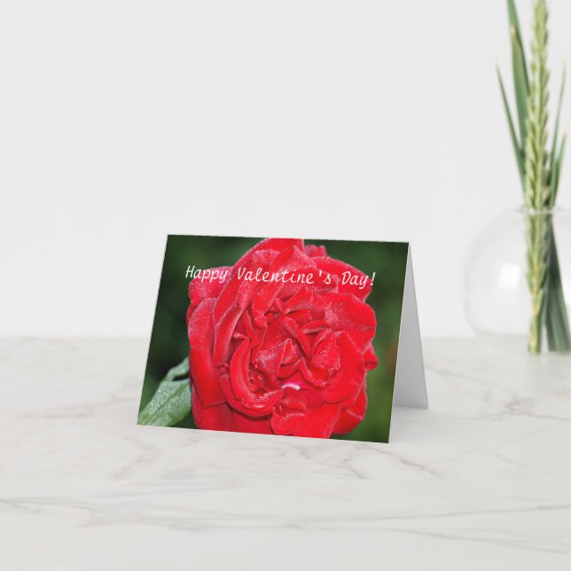 Tarjeta el día de San Valentín con rosa rojo (Anverso)