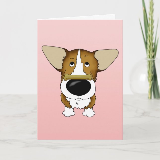 Tarjeta El día de San Valentín Corgi (Anverso)