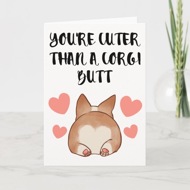 Tarjeta El día de San Valentín Corgi (Anverso)