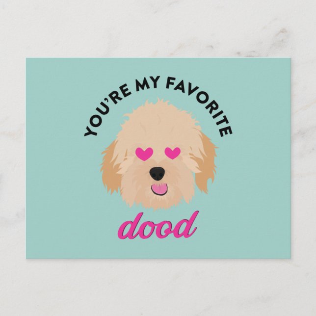 Tarjeta El día de San Valentín Cupy Goldendoodle (Anverso)