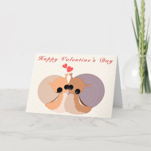 Tarjeta El día de San Valentín Cute Couple Snails