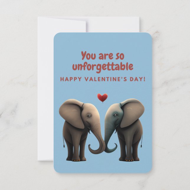 Tarjeta El día de San Valentín Cute Elephants (Reverso)