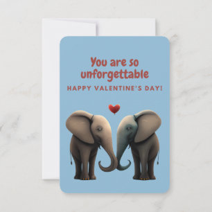 Tarjeta El día de San Valentín Cute Elephants