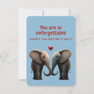Tarjeta El día de San Valentín Cute Elephants