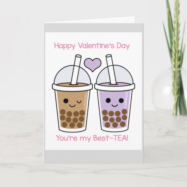 Tarjeta El día de San Valentín Cute Kawaii (Anverso)