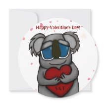 Tarjeta El día de San Valentín Cute Koala Bear