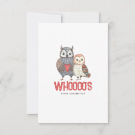 Tarjeta El día de San Valentín Cute Owl Pun
