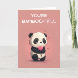 Tarjeta El día de San Valentín Cute Panda
