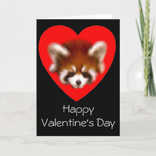 Tarjeta El día de San Valentín Cute Red Panda