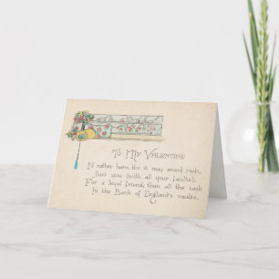 Tarjeta El día de San Valentín de amigo victoriano