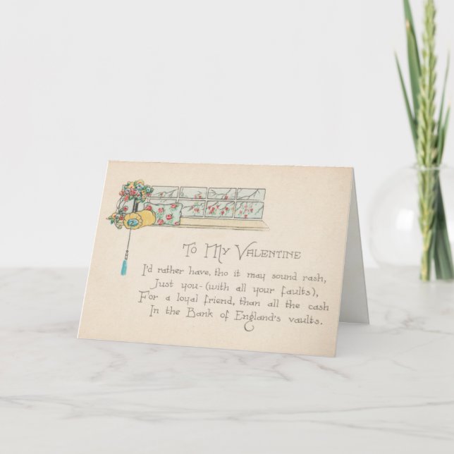 Tarjeta El día de San Valentín de amigo victoriano (Anverso)