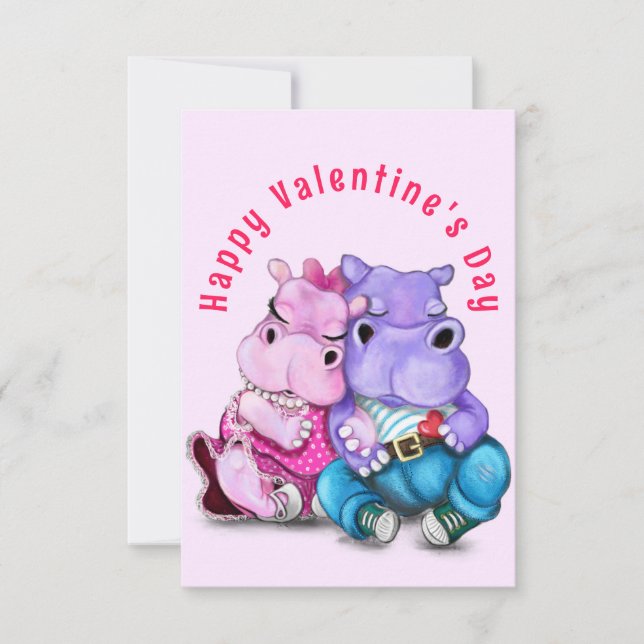 Tarjeta El día de San Valentín de amor de pareja H (Anverso)