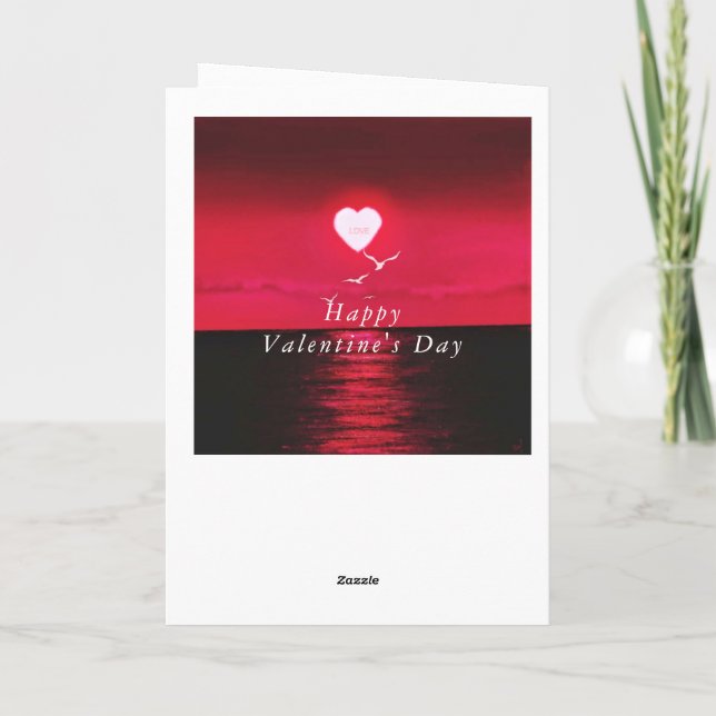 Tarjeta El día de San Valentín de amor Sea Sunset  (Reverso)