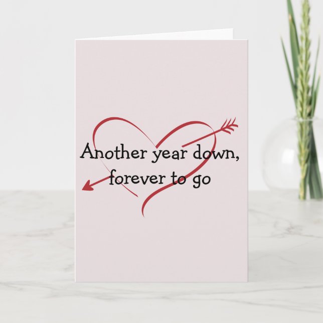 Tarjeta El día de San Valentín de Aniversario por siempre  (Anverso)