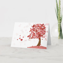 Tarjeta El día de San Valentín de árbol del corazó