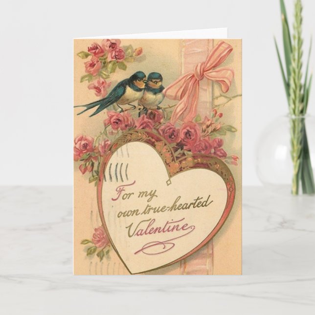 Tarjeta El día de San Valentín de Aves de Amor de  (Anverso)