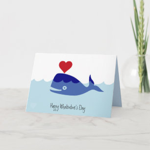 Tarjeta El día de San Valentín de ballenas